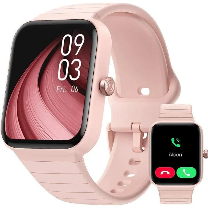 Women's Smartwatch with Bluetooth Calling, Heart Rate & Sleep Monitor, IP68 Waterproof, Compatible with Android iOS