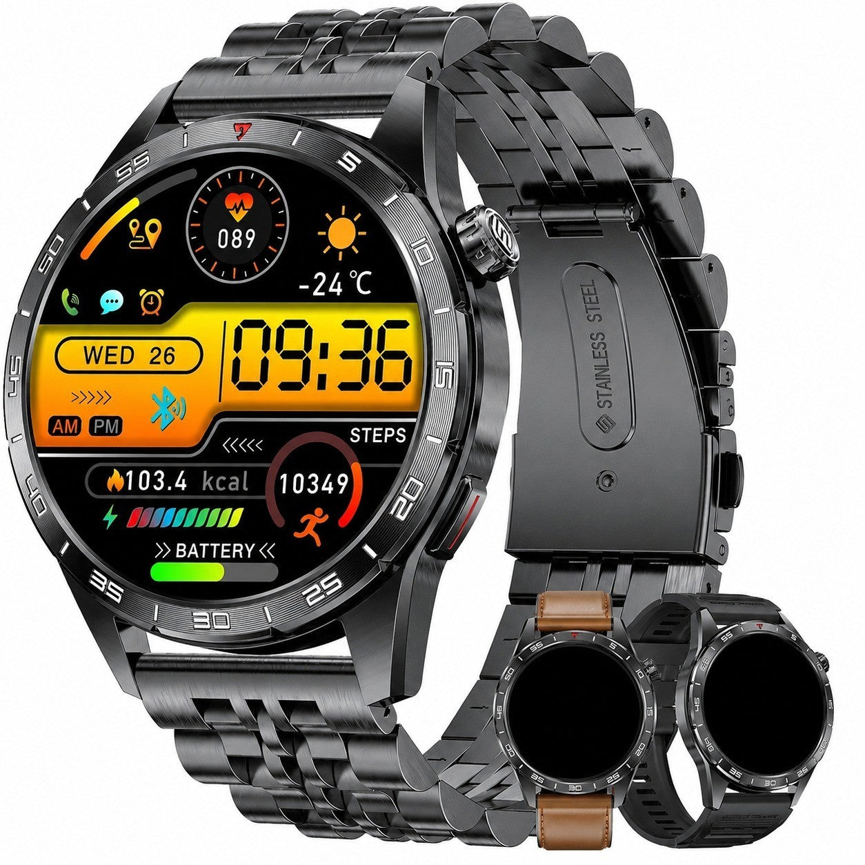 Men's Smartwatch with Bluetooth Calling, 1.43" AMOLED, Heart Rate/Sleep Tracker, IP68 Waterproof