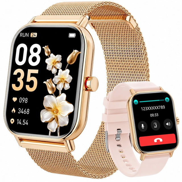Smartwatch with Bluetooth Calling, 1.85" Screen, Heart Rate, SpO2, Sleep Tracking, Pedometer