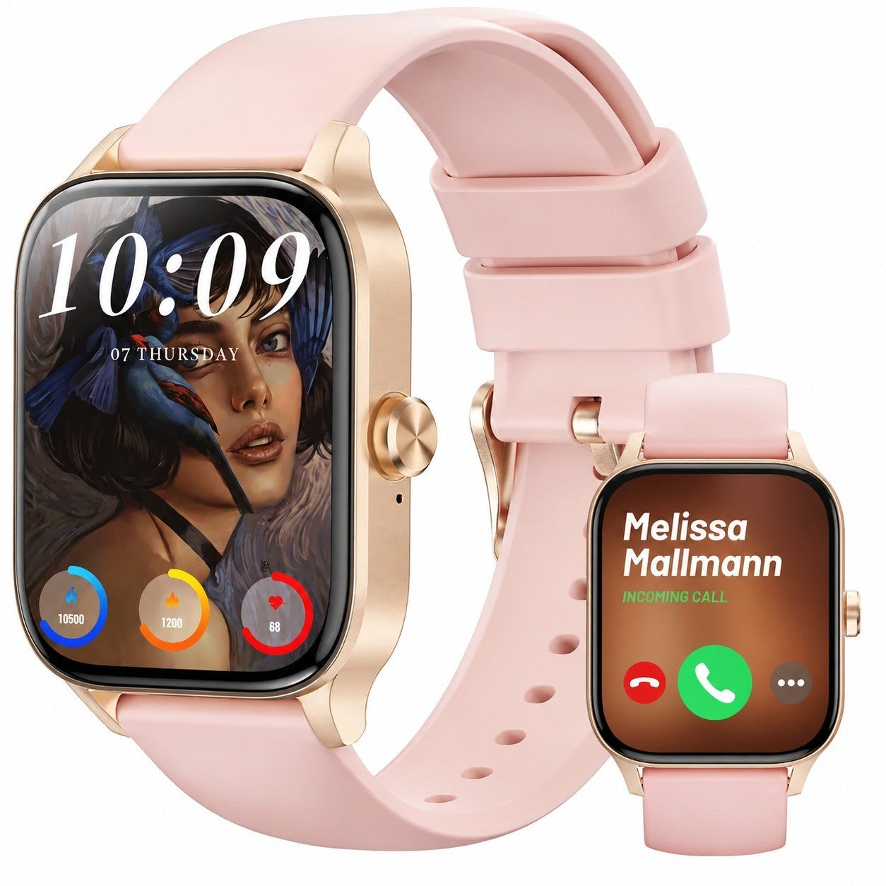 Smart Watch 1.85" HD Touchscreen, 5ATM Waterproof, Heart Rate Monitor, Bluetooth, Sports Fitness Tracker