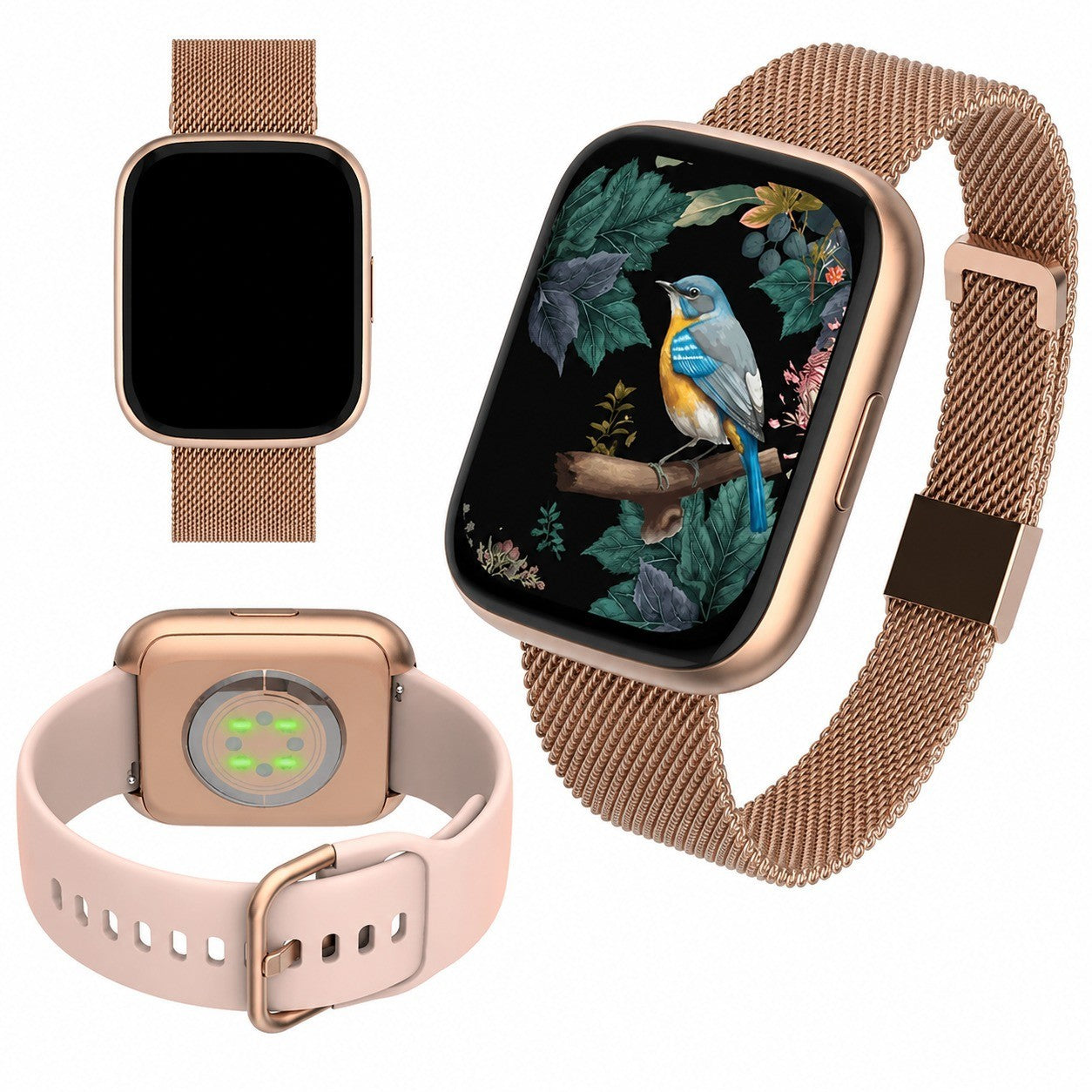 Smartwatch 1.95" Touchscreen, Rose Gold, IP68 Waterproof, Bluetooth 5.4, Fitness Tracker