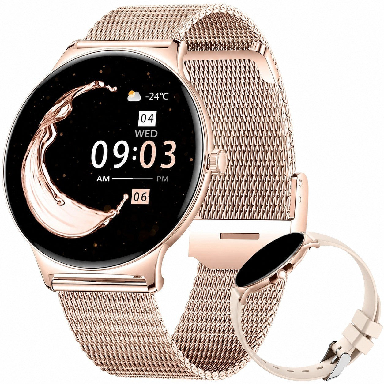 Women's Smartwatch with Bluetooth Calling, 1.43" AMOLED, 120+ Sport Modes, IP68 Fitness Tracker, Water Resistant