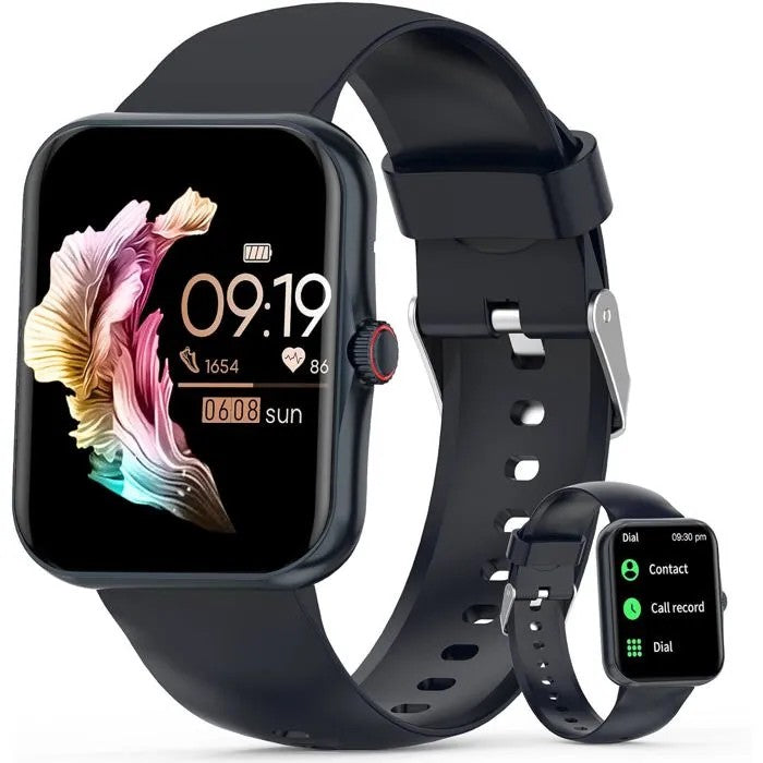 Smartwatch with Bluetooth Calling, 1.83" Touch Screen, Heart Rate & SpO2 Monitor, Sleep Tracker, Pedometer