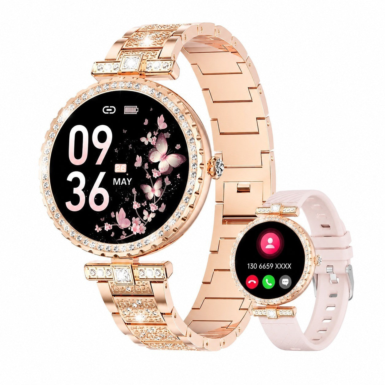 Women's Smartwatch with Bluetooth Calling, 1.19" AMOLED, Heart Rate, Sleep & Menstrual Tracking, IP68