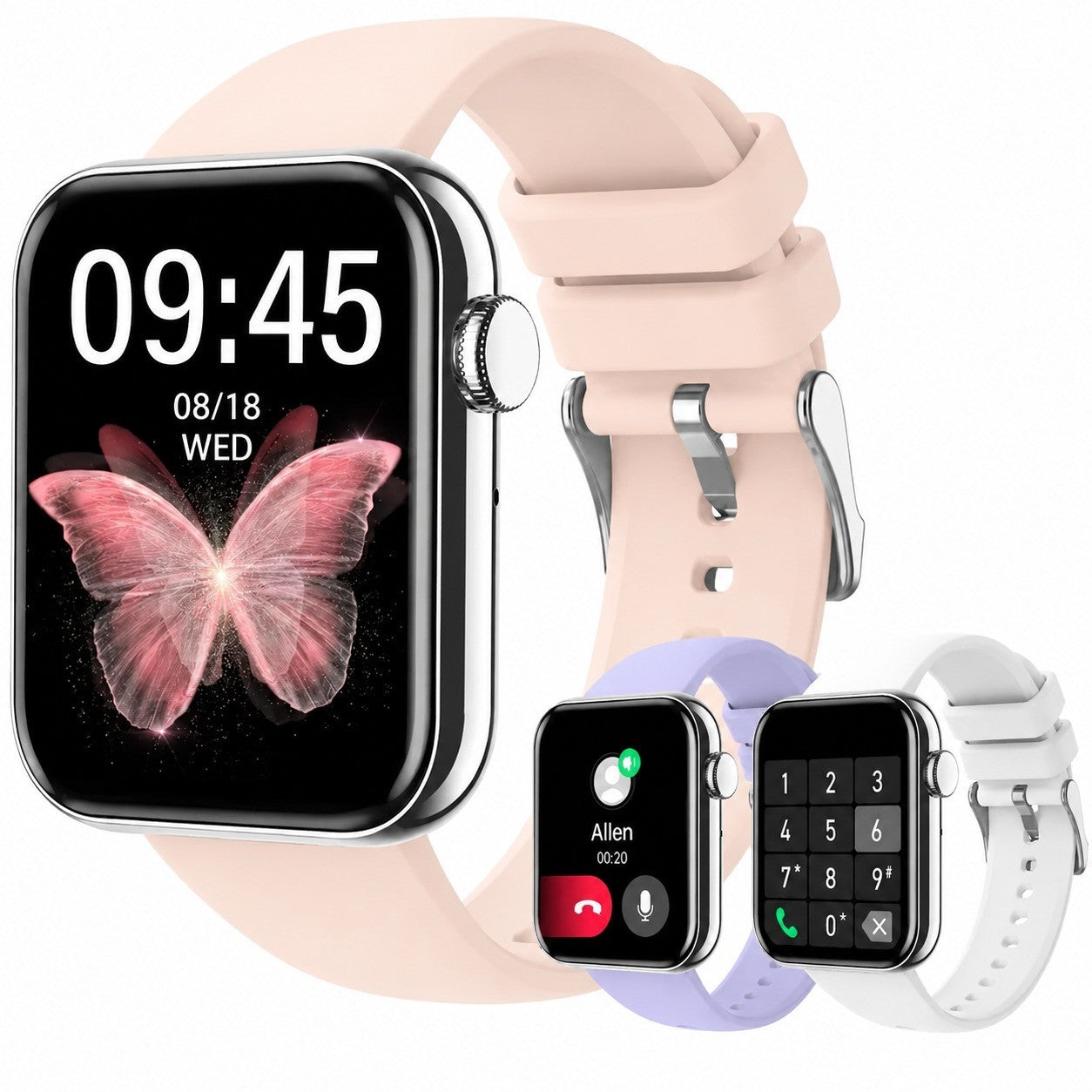 Women's Smartwatch 1.85" HD, Sports Watch with Sleep/HR/SpO2, 120+ Modes, Pink