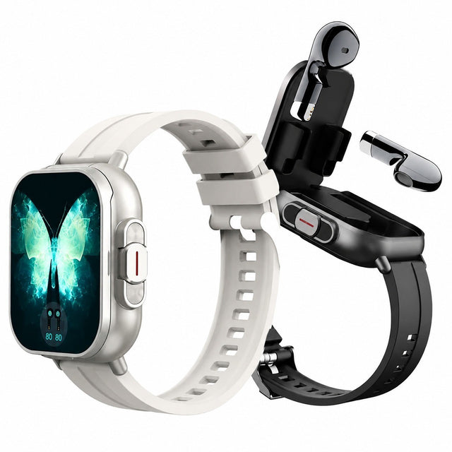 Smart Watch with Earphones, 2.01" HD, Fitness Tracker, Heart Rate, Sports, Men, Silver
