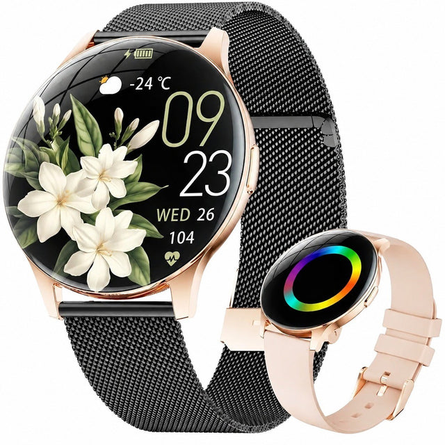 Women's Smartwatch, 1.43" AMOLED, Bluetooth Calling, 100+ Sports Modes, Sleep/SpO2/Heart Rate Monitor