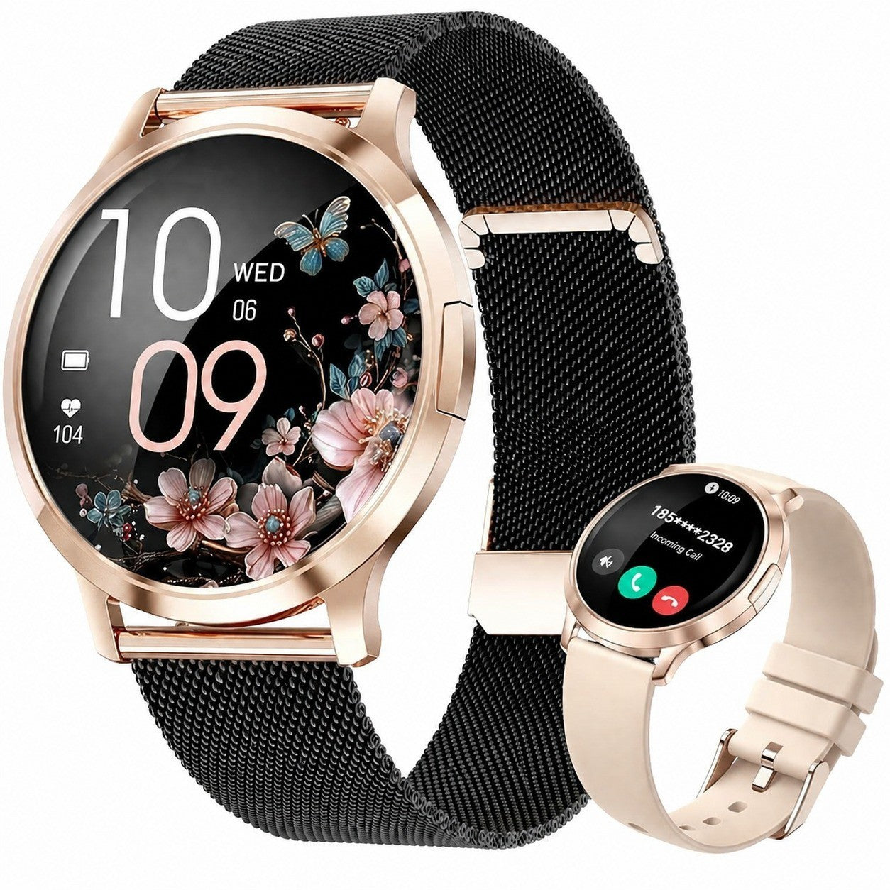Women's Smartwatch with Bluetooth Calling, 1.32" AMOLED Round Display, 110+ Sports Modes, Heart Rate Monitor