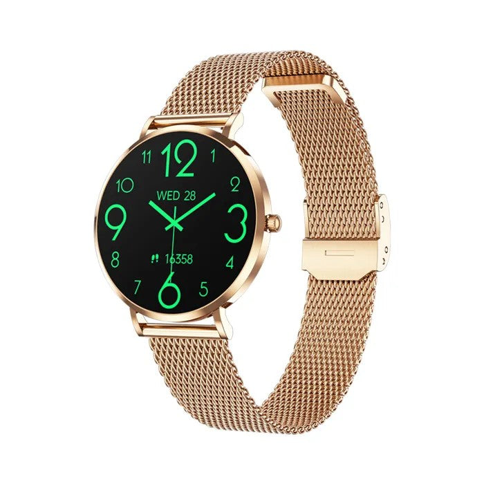 Ultra-Thin Smartwatch for Women, 1.32" AMOLED, Fitness Tracker, Heart Rate, BT Call, T8 Mini
