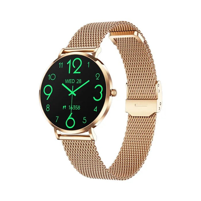 Ultra-Thin Smartwatch for Women, 1.32" AMOLED, Fitness Tracker, Heart Rate, BT Call, T8 Mini