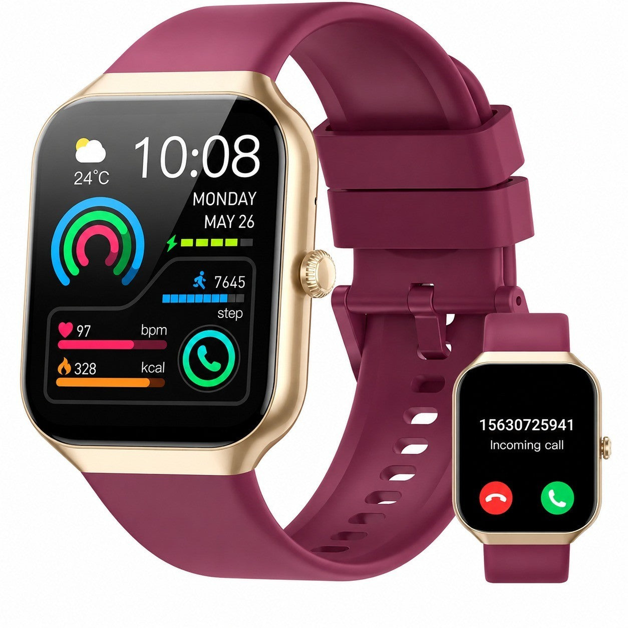 Smartwatch for Women Men, 1.96" HD, 113+ Sports, Heart Rate, Sleep Monitor, Pedometer