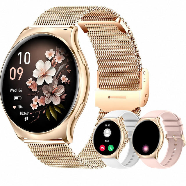 Women's Smartwatch with Bluetooth Calling, 1.43" AMOLED, Heart Rate, 130+ Sport Modes, Feminine Functions