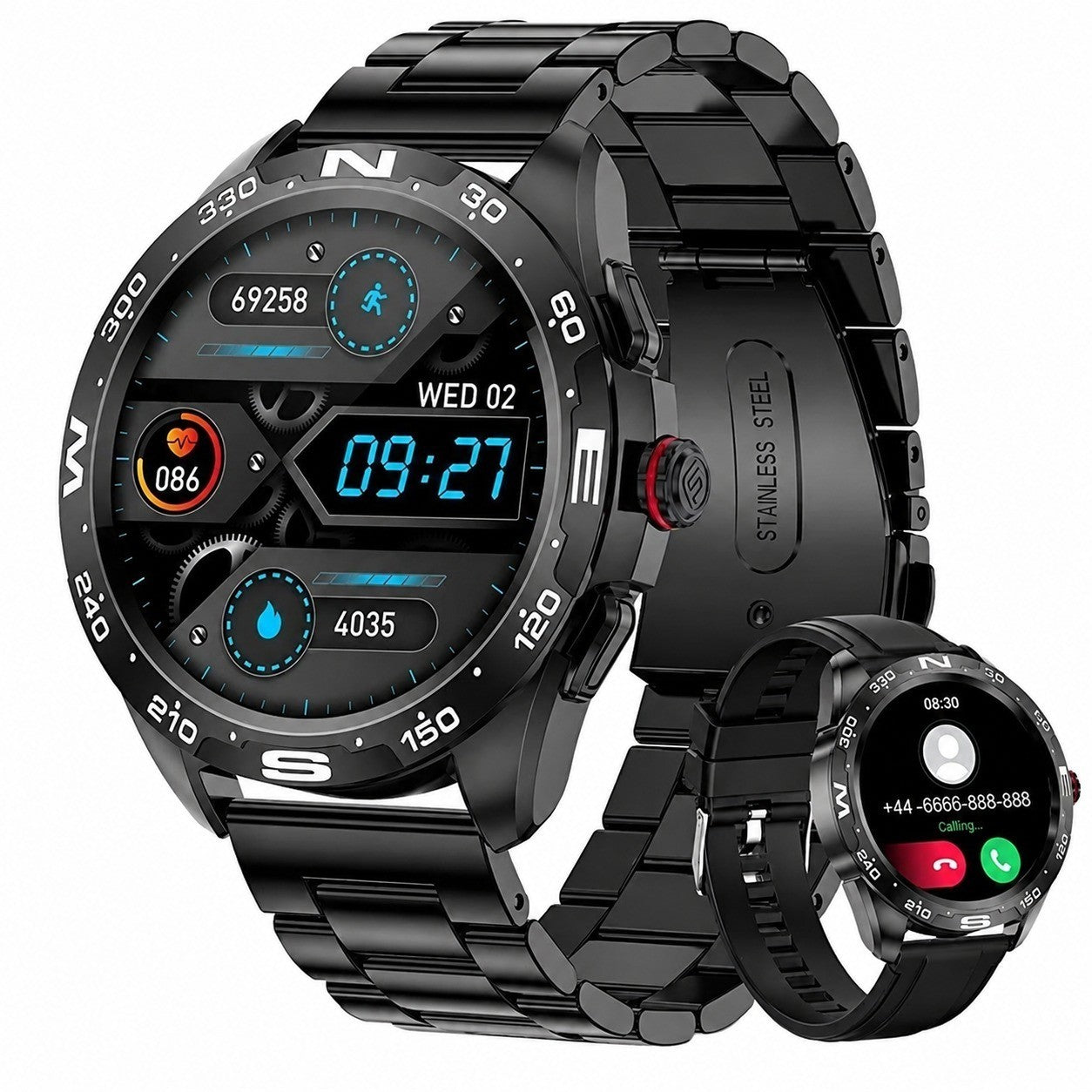 Men's Smartwatch 1.32" Touchscreen, Bluetooth Calling, IP67 Waterproof, Fitness Tracker, Heart Rate Monitor