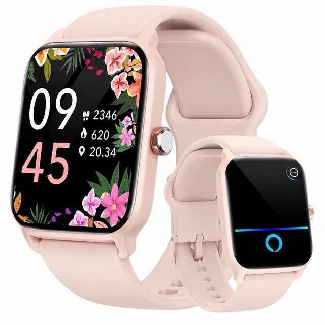 Smartwatch with Alexa, 1.8" HD Screen, Bluetooth Calling, Health Monitor, Fitness Tracker