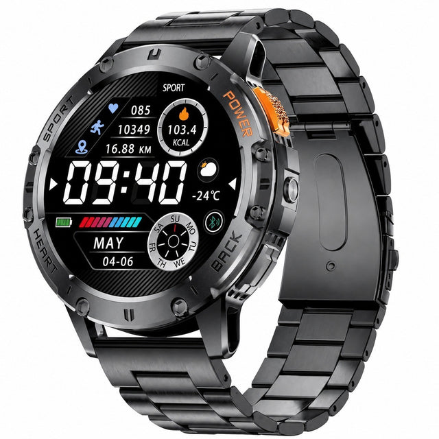 Men's Smartwatch with Bluetooth Calling, 1.43" AMOLED, Fitness Tracker, Heart Rate & Sleep Monitor
