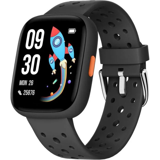 Kids Smart Watch 1.8" Bluetooth, Pedometer, Heart Rate Monitor, Sleep Tracker, IP68, Games, Ages 5-16, Black
