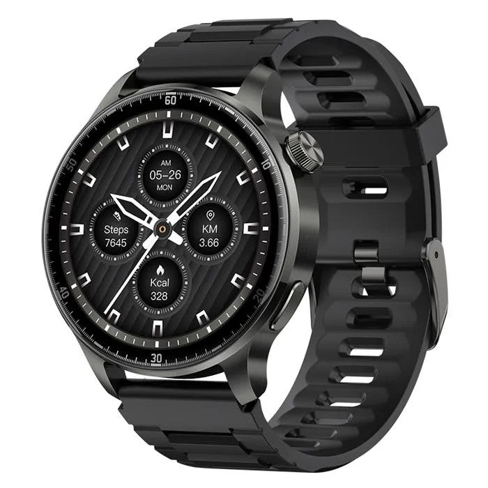 Smartwatch with GPS, Compass, Bluetooth Calling, Metallic Finish, Black
