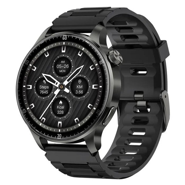 Smartwatch with GPS, Compass, Bluetooth Calling, Metallic Finish, Black