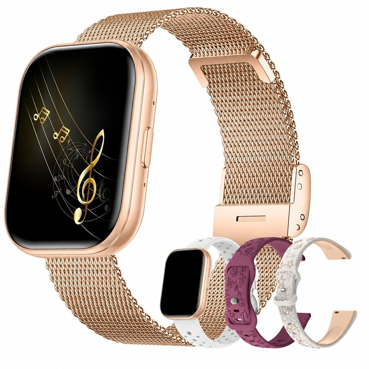 Women's Smartwatch Gift Set, 1.75" Screen, Bluetooth Calling, Heart Rate, 4 Bracelets & Butterfly Charm