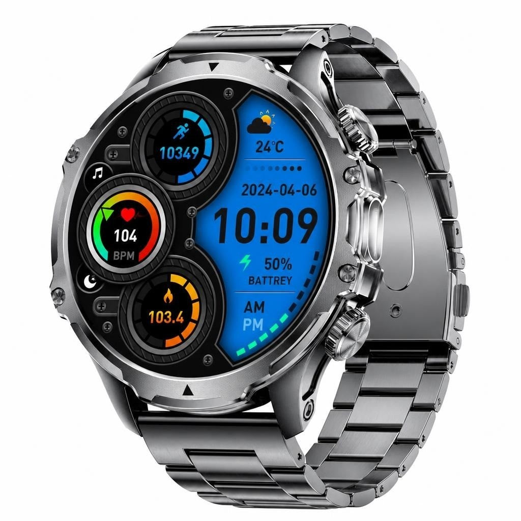 Men's Smartwatch 1.85" HD Screen, LED Flashlight, 800mAh Battery, Bluetooth Calling, IP68 Waterproof, Sports Watch