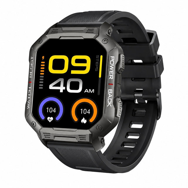 Smartwatch Fitness Tracker with Bluetooth Calling, Waterproof Military, Black, for Android iPhone