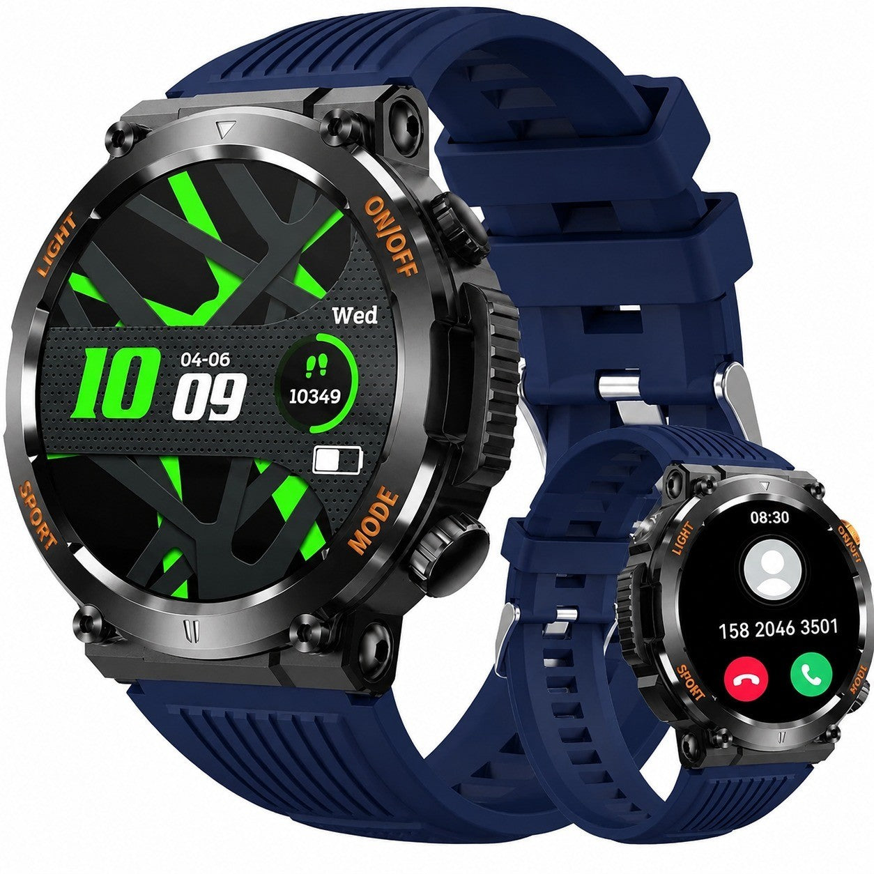 Smart Watch IP67 Waterproof Fitness Watch, Bluetooth Calling, Compass, Sports Smartwatch