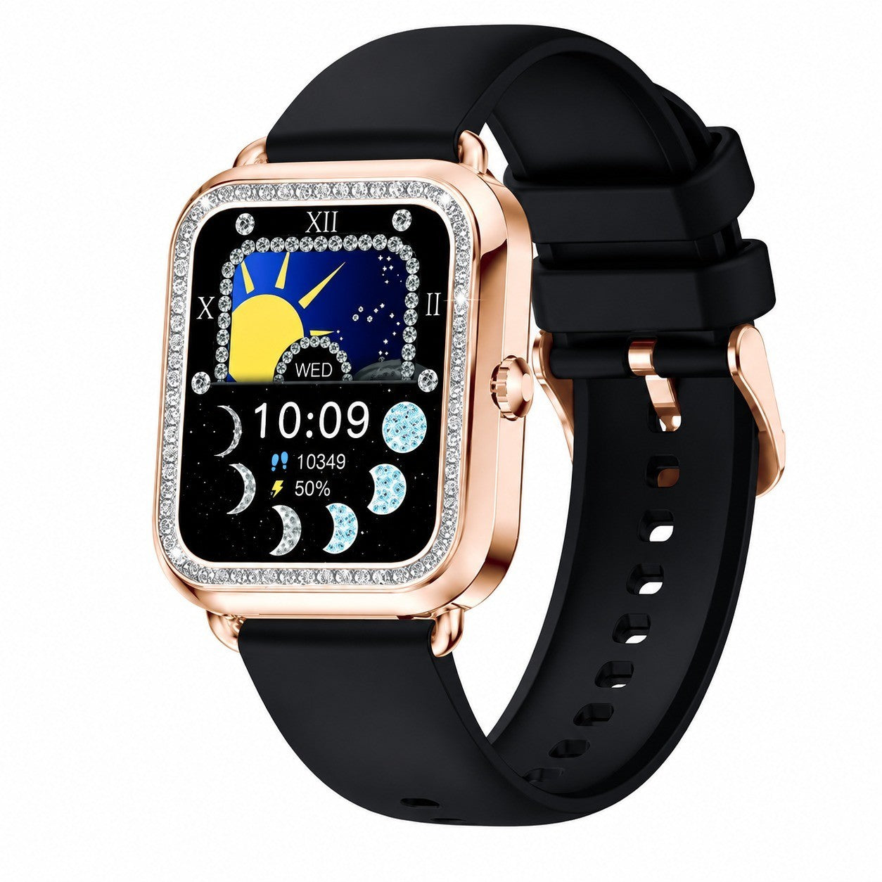 Women's Smartwatch with Bluetooth Calls, 1.59" Screen, Health Tracking, IP67 Waterproof, Black