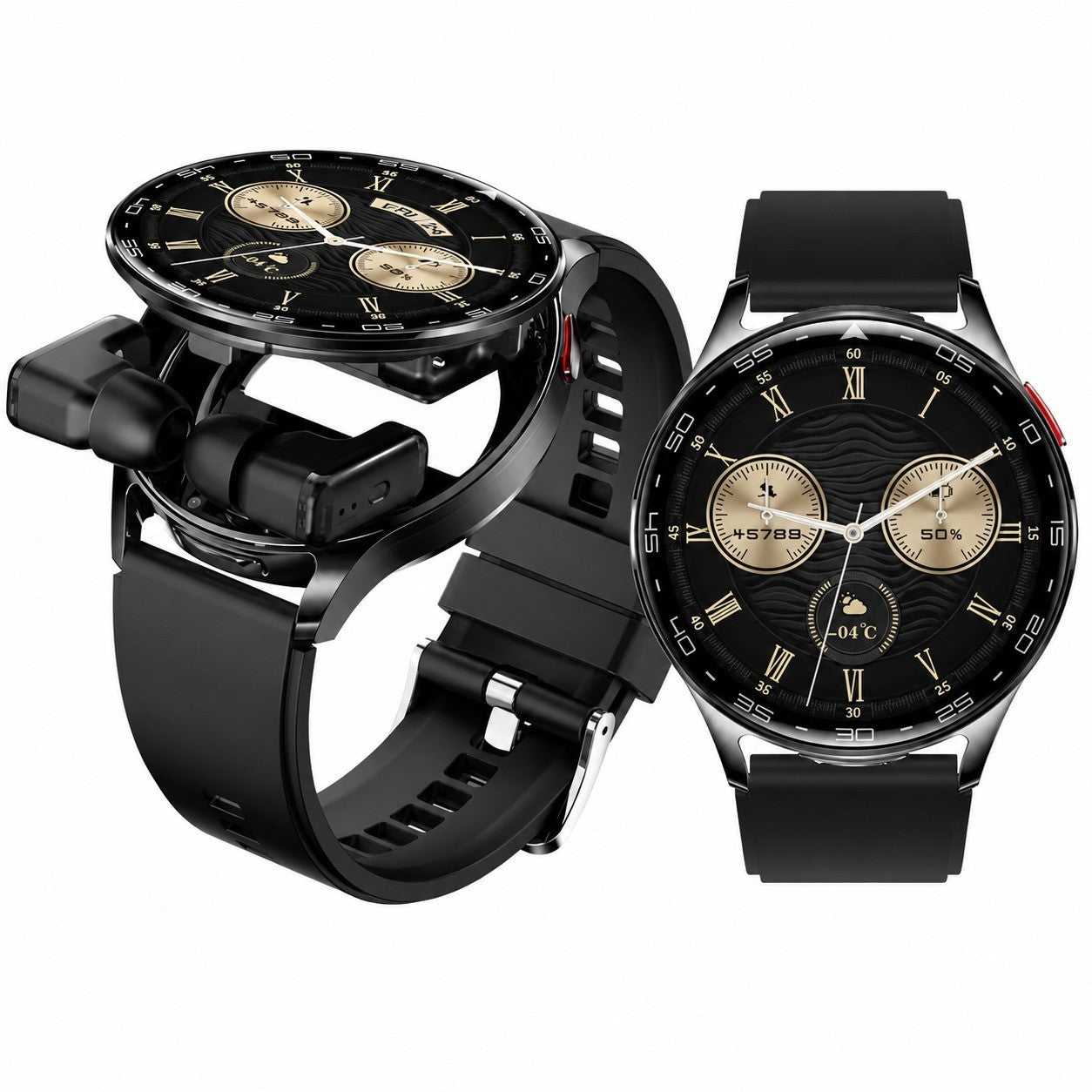 2-in-1 Smartwatch with Bluetooth Earphones, AI Noise Cancelling, IP67 Water Resistant, Fitness Tracker
