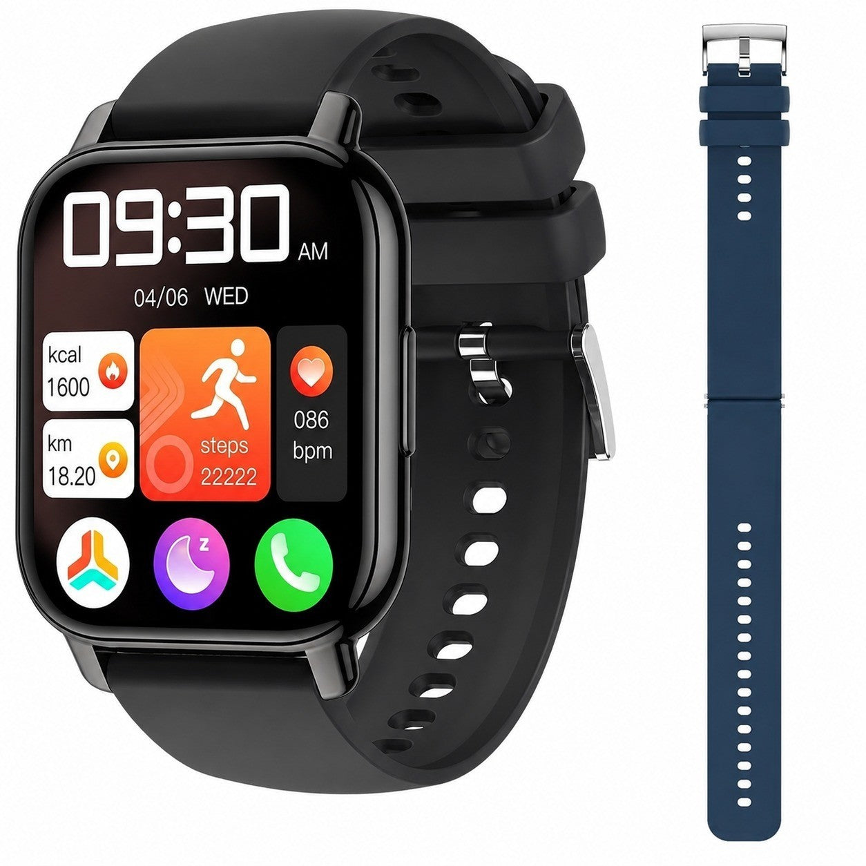Smartwatch with Bluetooth Calling, 1.85" Sport Watch, Heart Rate & Blood Pressure Monitor