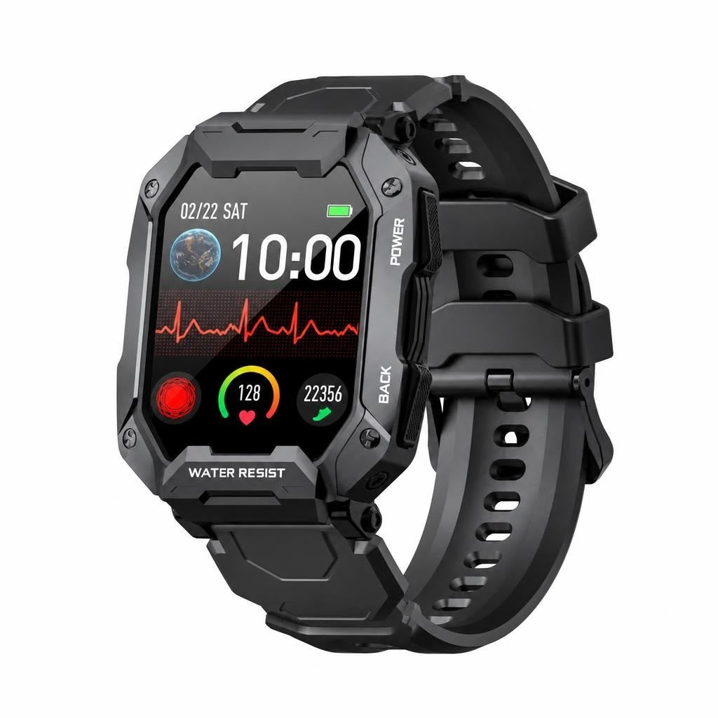 Men's Smartwatch with Blood Pressure Monitor, Fitness Tracker, Black