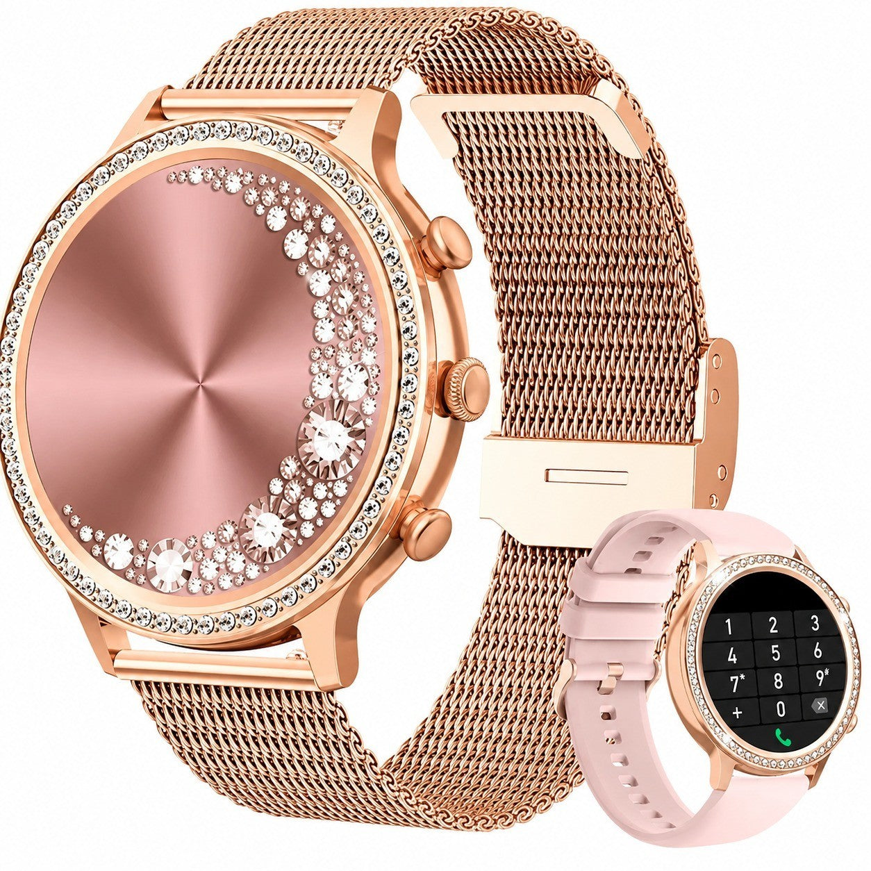 Smartwatch with 1.32" Touchscreen, AI Voice, Heart Rate & Sleep Monitor, Pink