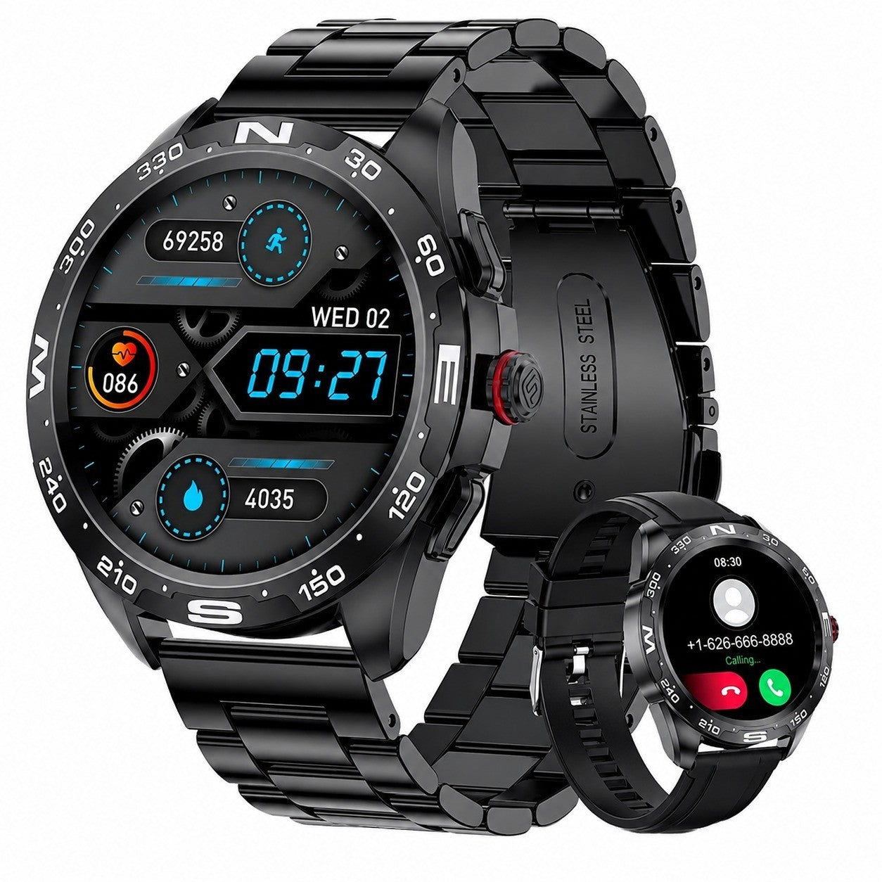 Men's Smartwatch with Bluetooth Calling, 1.32" HD, Heart Rate & Sleep Monitor, 20 Sports Modes, IP67 Water Resistant, Black