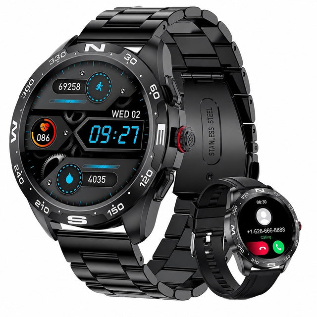 Men's Smartwatch with Bluetooth Calling, 1.32" HD, Heart Rate & Sleep Monitor, 20 Sports Modes, IP67 Water Resistant, Black
