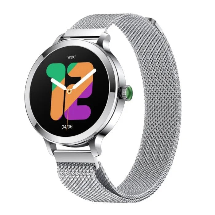 Women's Smartwatch, 1.106" AMOLED, Bluetooth Calls, IP68 Waterproof, 100 Sports Modes, Silver