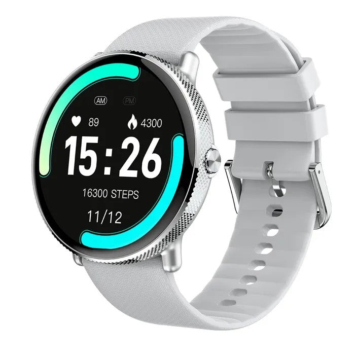 Smartwatch, IP68 Waterproof Fitness Tracker, Blood Pressure & Heart Rate Monitor, Silver