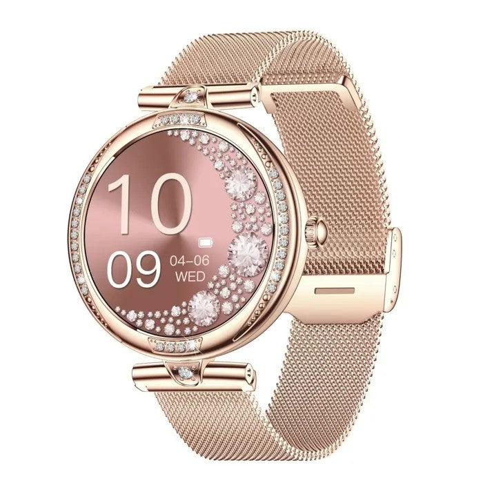 Women's Smartwatch, 1.1" AMOLED Display, Fitness Tracker, Heart Rate SpO2, Rose Gold