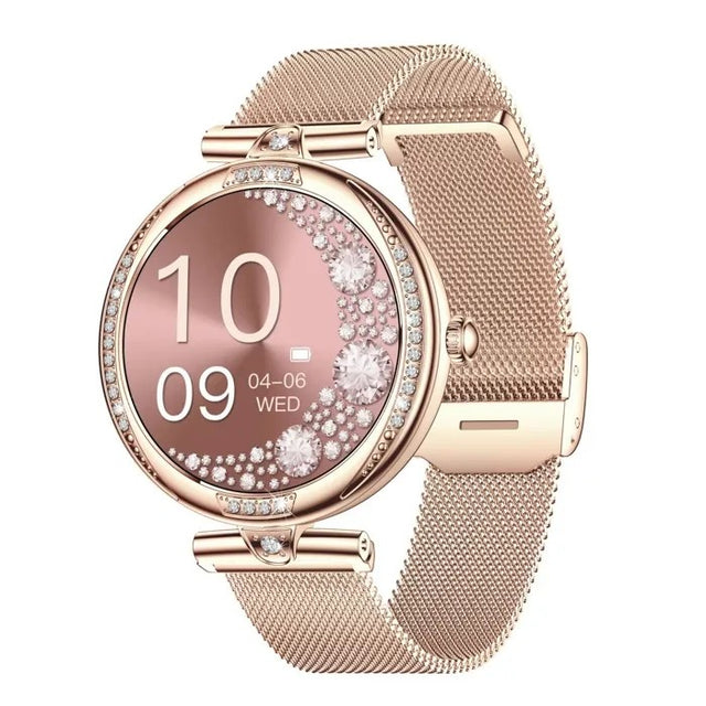 Women's Smartwatch, 1.1" AMOLED Display, Fitness Tracker, Heart Rate SpO2, Rose Gold