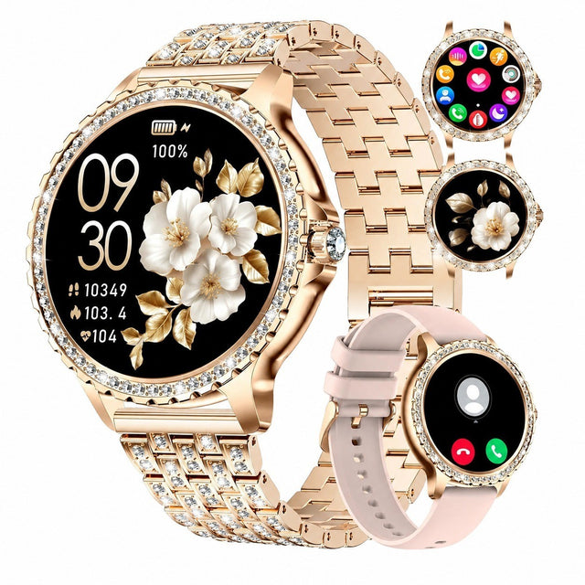 Women's Smartwatch, 1.32" Touchscreen, Rose Gold, Bluetooth Call, Heart Rate, Fitness Tracker