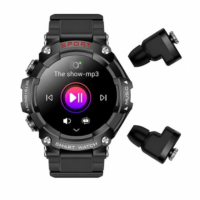 Smartwatch with Wireless Earbuds, 1.52" IPS, Heart Rate Monitor, 400mAh, Sports Fitness Tracker