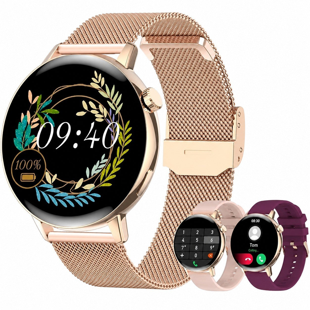 Smartwatch for Women, Bluetooth 5.1, 1.32" Touch Screen, Heart Rate & Female Health Monitor, Pink