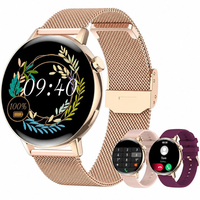 Smartwatch for Women, Bluetooth 5.1, 1.32" Touch Screen, Heart Rate & Female Health Monitor, Pink