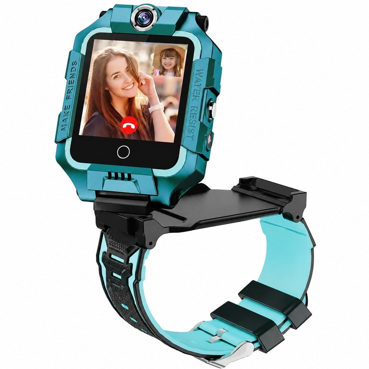 4G GPS Smartwatch for Kids, IP67 Waterproof, Camera, Wi-Fi, Calls, Green