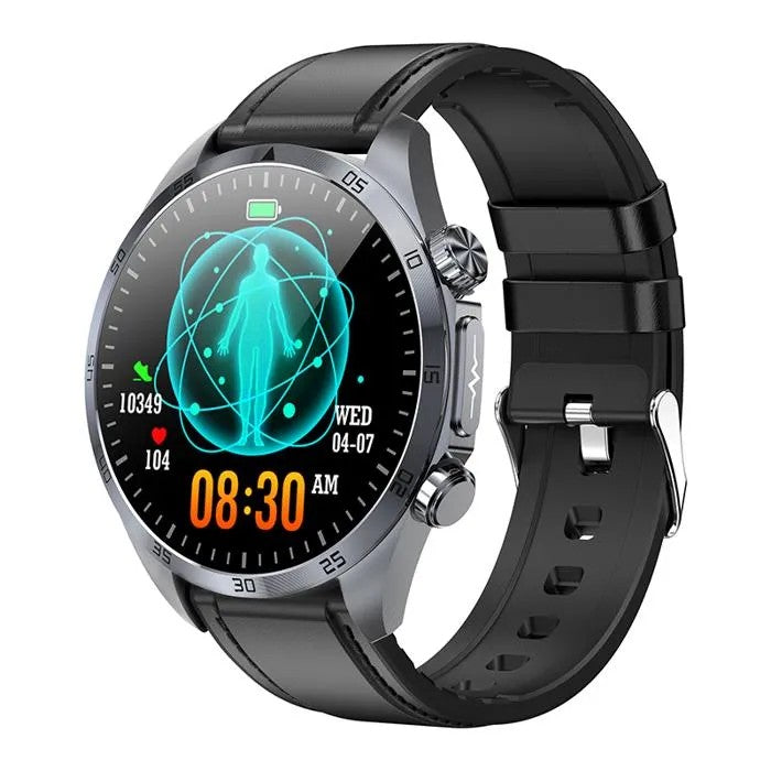 Smartwatch with Bluetooth Calling, AMOLED Screen, Health Monitoring, Sleep Tracking, ECG, Black