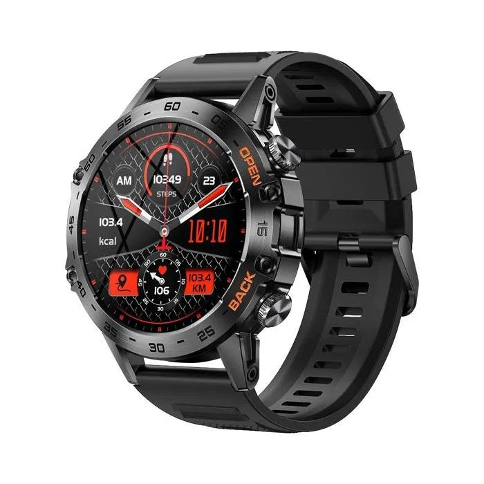Smart Watch with Call Answering, Black, 1.39" Touch Screen, Fitness Tracker, Heart Rate Monitor
