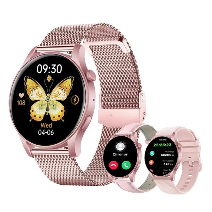 Women's Smartwatch, 1.43" AMOLED Touchscreen, Heart Rate Monitor, Fitness Tracker, IP67 Waterproof