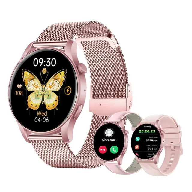 Women's Smartwatch, 1.43" AMOLED Touchscreen, Heart Rate Monitor, Fitness Tracker, IP67 Waterproof