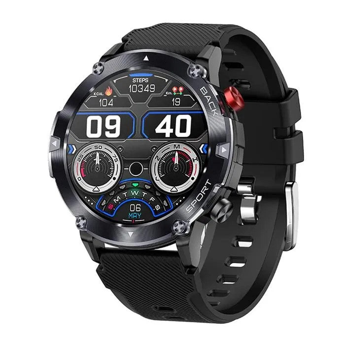 Smartwatch with Bluetooth Calling, Music, Sports Modes, Heart Rate Monitor, Black