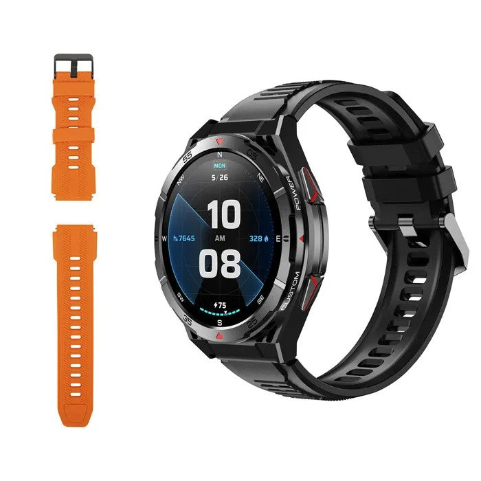 1.43" AMOLED Smartwatch, 4GB RAM, GPS, IPX8, Silicone Strap, Android iOS