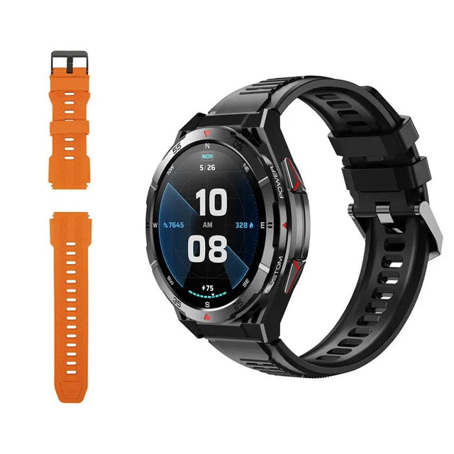 1.43" AMOLED Smartwatch, 4GB RAM, GPS, IPX8, Silicone Strap, Android iOS