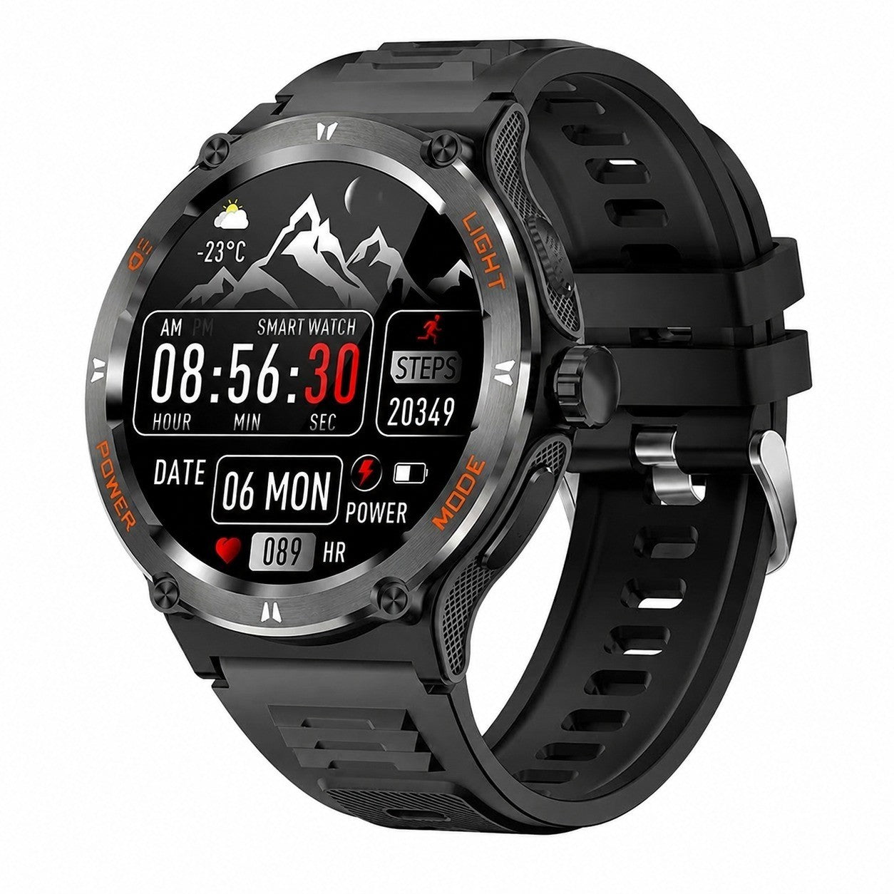 Men's Smartwatch 1.53" Touchscreen, 3ATM Water Resistant, Heart Rate Monitor, Sleep Tracker, 123 Sports Modes, Black
